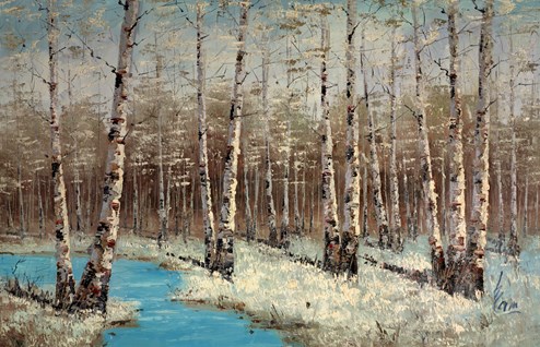 Follow the River Flow by Inam - Original Painting on Stretched Canvas
